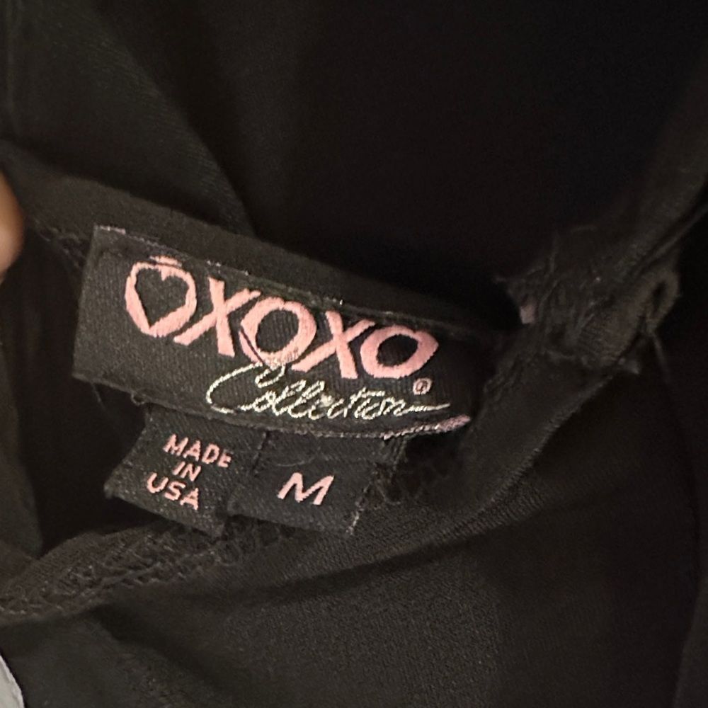 XOXO Black Backless halter Dress with Silver Accents - Picture 3 of 4